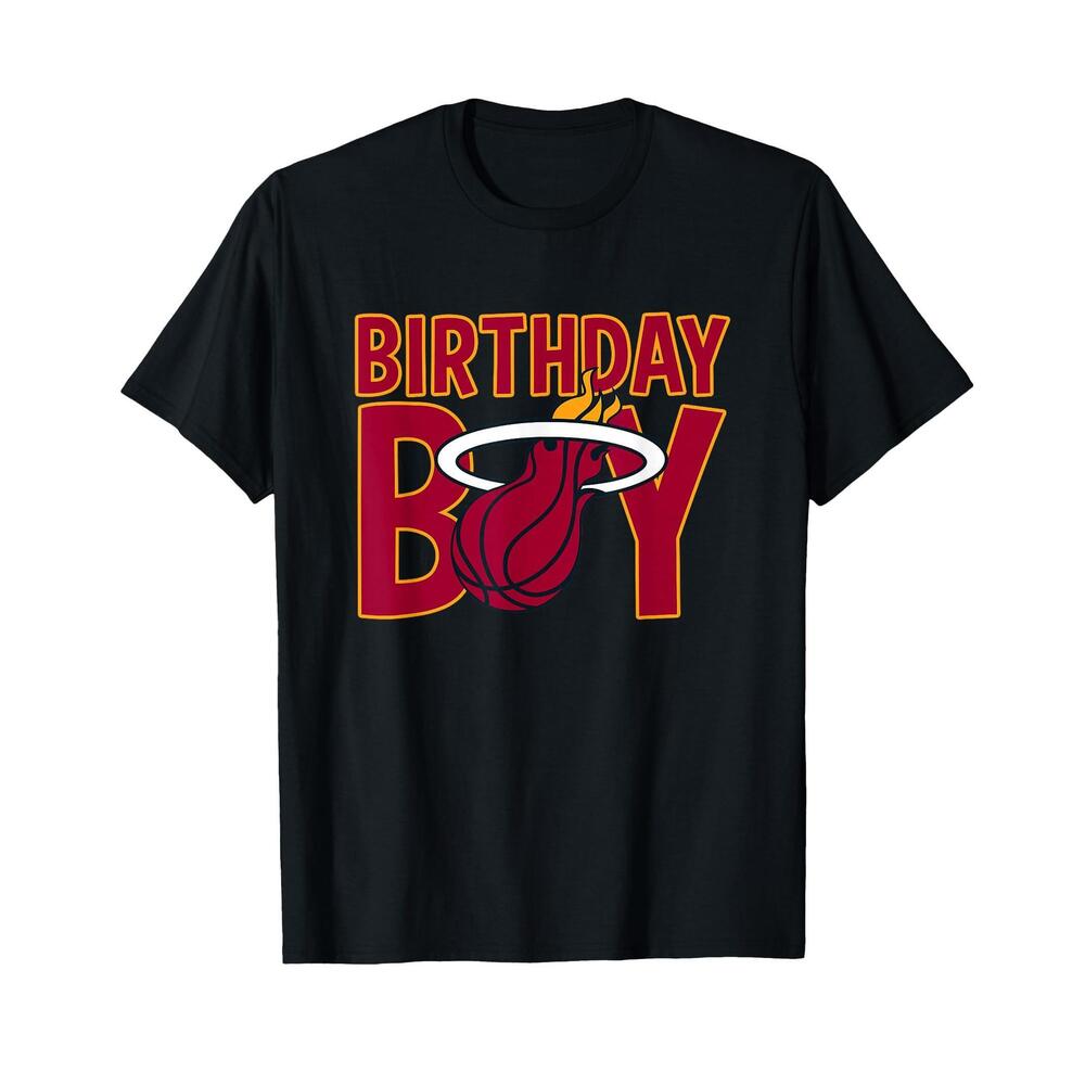 Nba Birthday Boy Miami Heat Retro Logo T-Shirt